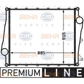 Intercooler, échangeur HELLA 8ML 376 777-071