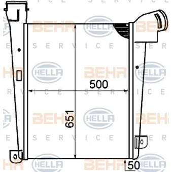 Intercooler, échangeur HELLA 8ML 376 792-061
