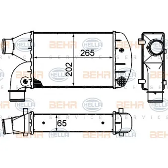 Intercooler, échangeur HELLA 8ML 376 899-001