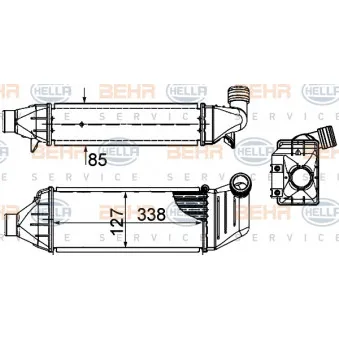Intercooler, échangeur HELLA 8ML 376 899-081 pour VOLVO FL 1.8 TD - 90cv