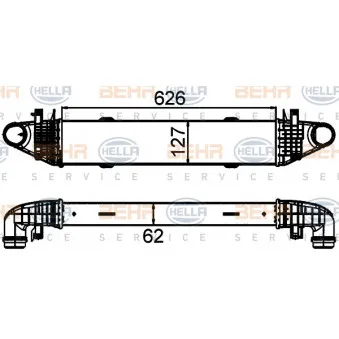 Intercooler, échangeur HELLA 8ML 376 899-191