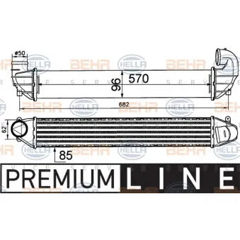 Intercooler, échangeur HELLA OEM 7M3145805