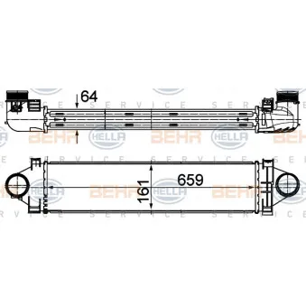 Intercooler, échangeur HELLA 8ML 376 988-244