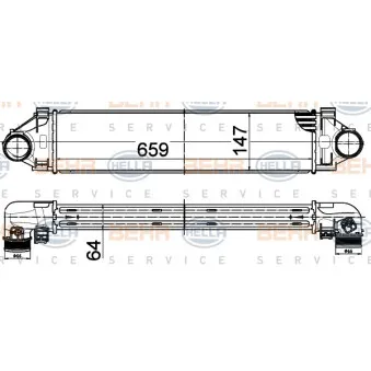 Intercooler, échangeur HELLA 8ML 376 988-554