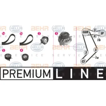 Pompe à eau + kit de courroie de distribution HELLA OEM 074121005N