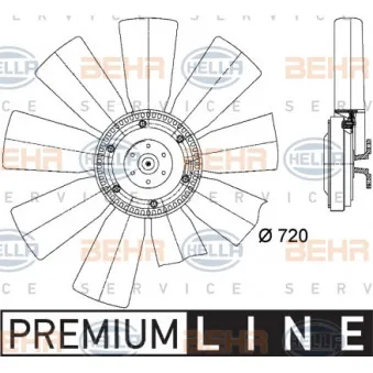 Ventilateur, refroidissement du moteur HELLA 8MV 376 727-091 pour RENAULT TRUCKS KERAX 450,32 - 450cv