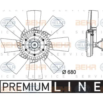 Ventilateur, refroidissement du moteur HELLA 8MV 376 728-391