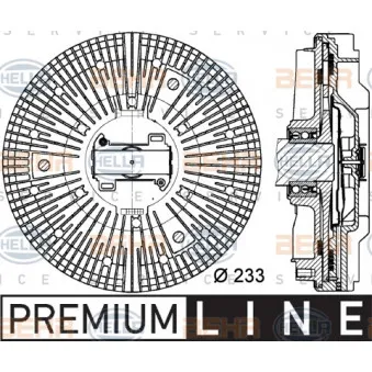 Embrayage, ventilateur de radiateur HELLA 8MV 376 730-101