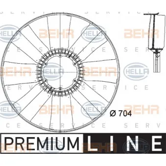 Roue du souffleur, refroidissementdu moteur HELLA 8MV 376 741-171