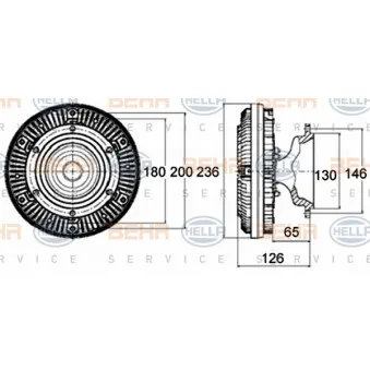 Embrayage, ventilateur de radiateur HELLA 8MV 376 758-461 pour MERCEDES-BENZ AXOR 2 3240 B - 401cv