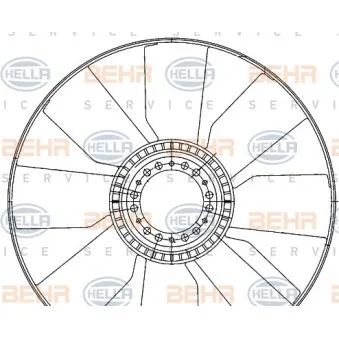 Roue du souffleur, refroidissementdu moteur HELLA 8MV 376 906-611 pour MERCEDES-BENZ CITARO (O 530) Citaro N - 279cv