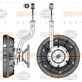 Embrayage, ventilateur de radiateur HELLA 8MV 376 907-171 pour SCANIA P,G,R,T - series P 400 - 400cv