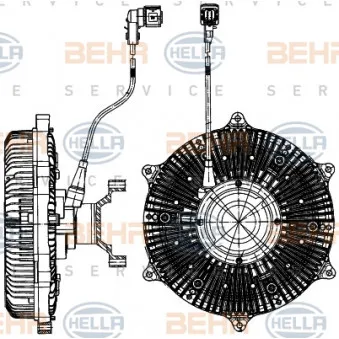 Embrayage, ventilateur de radiateur HELLA 8MV 376 907-191 pour MERCEDES-BENZ AXOR FH 16/540, FH 16/550 - 540cv