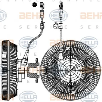 Embrayage, ventilateur de radiateur HELLA 8MV 376 907-221 pour MAN LION´S STAR RH 464, RHS 464 - 460cv