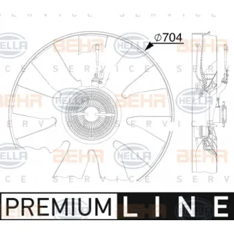 Ventilateur, refroidissement du moteur HELLA 8MV 376 911-501