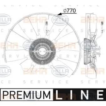 Ventilateur, refroidissement du moteur HELLA OEM 51066007059
