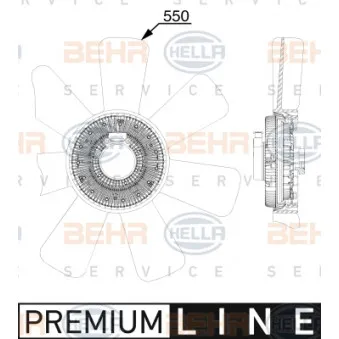 Ventilateur, refroidissement du moteur HELLA 8MV 376 911-661