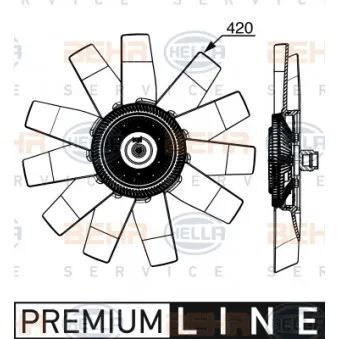 Ventilateur, refroidissement du moteur HELLA OEM 8C168C617AB Ventilateur, refroidissement du moteur HELLA OEM 8C168C617AB