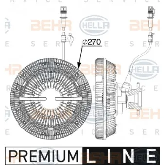 Embrayage, ventilateur de radiateur HELLA 8MV 376 912-181
