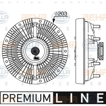 Embrayage, ventilateur de radiateur HELLA 8MV 376 912-341