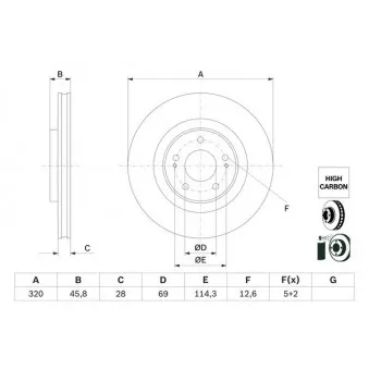 Jeu de 2 disques de frein avant BOSCH 0 986 479 G20