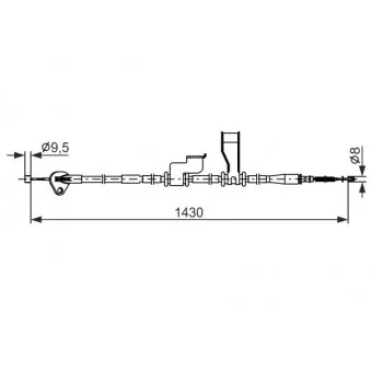 Tirette à câble, frein de stationnement BOSCH 1 987 482 835 pour HYUNDAI I10 1.2 - 86cv