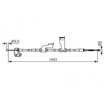 Tirette à câble, frein de stationnement BOSCH 1 987 482 836 pour HYUNDAI I10 1.2 - 86cv