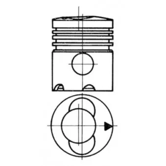 Kit de réparation, Piston/Chemise de cylindre KOLBENSCHMIDT 91395962 pour DEUTZ-FAHR D07 D2807 - 29cv
