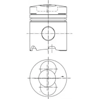 Kit de réparation, Piston/Chemise de cylindre KOLBENSCHMIDT 99342960 pour DEUTZ-FAHR DX 90 - 80cv