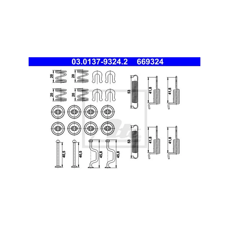 Kit d'accessoires, mâchoires de frein de stationnement ATE 03.0137-9324.2 - Visuel 1
