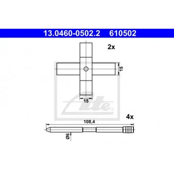 ATE 13.0460-0502.2 - Kit d'accessoires, plaquette de frein à disque