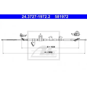 ATE 24.3727-1972.2 - Tirette à câble, frein de stationnement