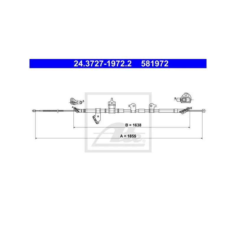 Tirette à câble, frein de stationnement ATE 24.3727-1972.2 - Visuel 1