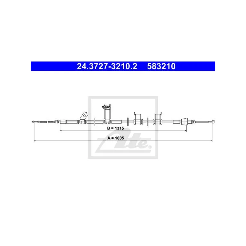 Tirette à câble, frein de stationnement ATE 24.3727-3210.2 - Visuel 1