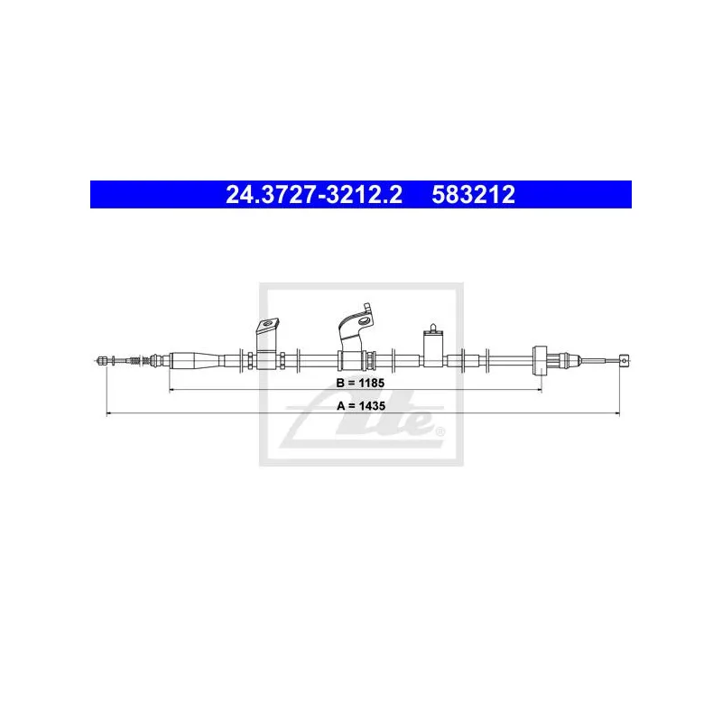 Tirette à câble, frein de stationnement ATE 24.3727-3212.2 - Visuel 1