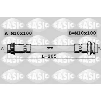 Flexible de frein SASIC 6600066 pour PEUGEOT 308 1.2 THP 110 - 110cv