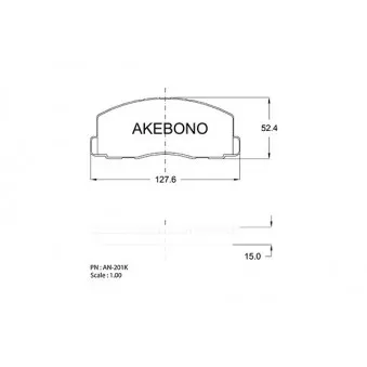 AKEBONO AN-201K - Jeu de 4 plaquettes de frein avant