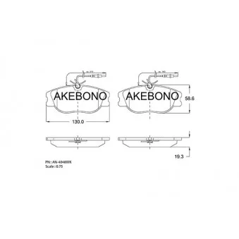 Jeu de 4 plaquettes de frein avant AKEBONO AN-4048WK