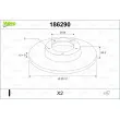 VALEO 186290 - Jeu de 2 disques de frein arrière