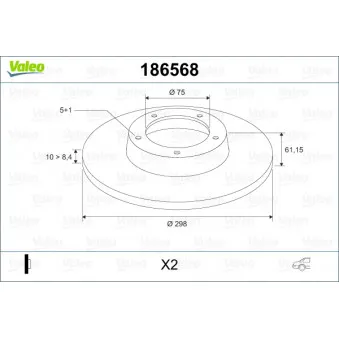 Jeu de 2 disques de frein arrière VALEO OEM 34211163835