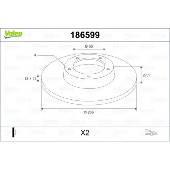 Jeu de 2 disques de frein avant VALEO OEM 1608691680