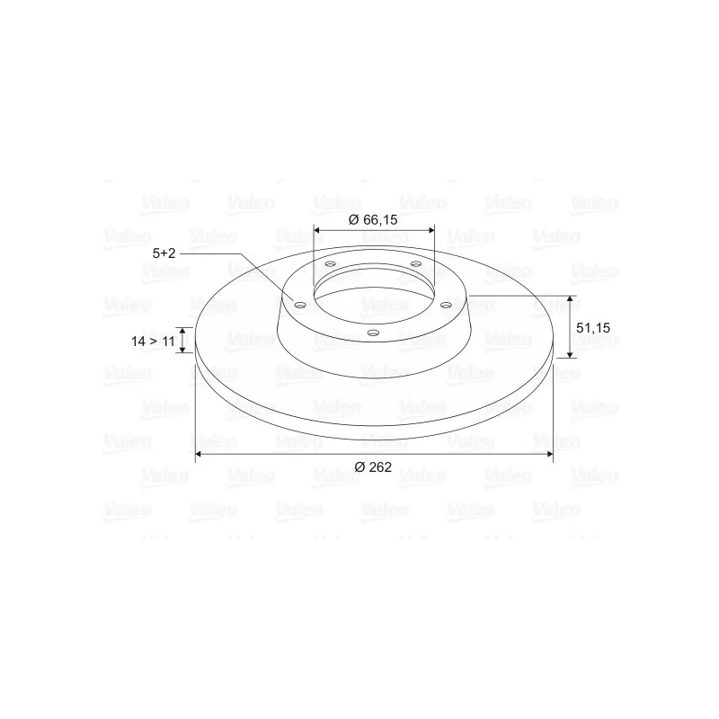 Jeu de 2 disques de frein avant VALEO 186687 - Visuel 1