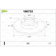 VALEO 186753 - Jeu de 2 disques de frein arrière