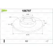 VALEO 186797 - Jeu de 2 disques de frein arrière