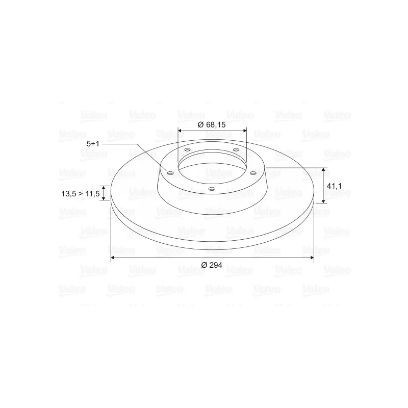 Jeu de 2 disques de frein arrière VALEO 186801 - Visuel 1