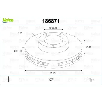 VALEO 186871 - Jeu de 2 disques de frein avant