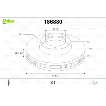 Jeu de 2 disques de frein avant VALEO OEM 9191247