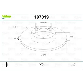 Jeu de 2 disques de frein arrière VALEO OEM 4243102080