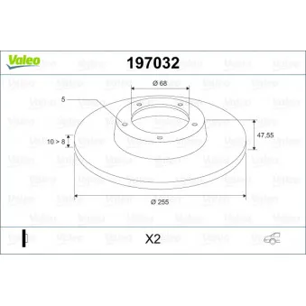 Jeu de 2 disques de frein arrière VALEO OEM 4B0615601B