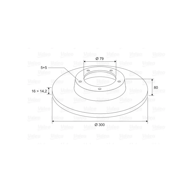 Jeu de 2 disques de frein arrière VALEO 197105 - Visuel 1
